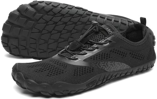 SAGUARO Barfußschuhe Herren Damen Traillaufschuhe Outdoor & Indoor Training Fitnessschuhe Wander Wald Strand Straße Laufschuhe Walkingschuhe Schnell Trocknend Badeschuhe, Schwarzkohle, 49 EU