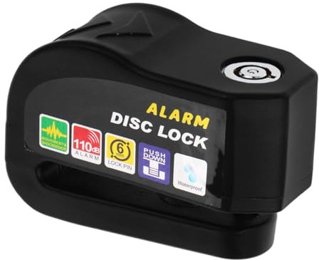 MUCKLILY -alarm-scheibenbremsenschloss Kryptonit-fahrradschloss Helmschloss Schlösser Roller Mopedschloss Kabel Schlüssel Auto Quad Black Aluminiumlegierung