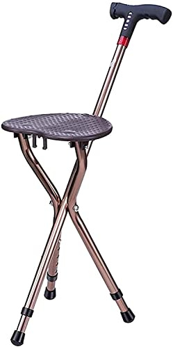 Stick Walking avec Chaise de siège Crutches Tabouret de Marche du Vieil Homme Pliant à Trois Legg Light Walking Mufonction, béquilles Gift of Love for Elderly Gift