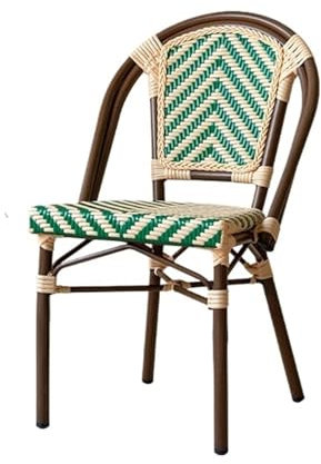 ZKALQECNF Korbstuhl Vintage-Rattanstuhl for den Außenbereich, Rattan-Esszimmerstuhl, einfacher und eleganter Terrassen-Loungesessel, perfekt for Café oder Essen Rattansessel(Bruin)