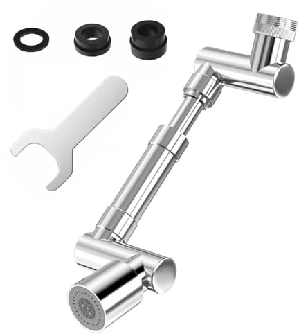 QZKJQDD 1440 Grad Drehbarer Multifunktionaler Verlängerungshahn, Wasserhahn Verlängerung mit 2 Wasserauslassmodi, Wasserhahn Aufsatz Dehnbar bis 5 cm, mit Adapter Faucet Extender für Küche und Bad