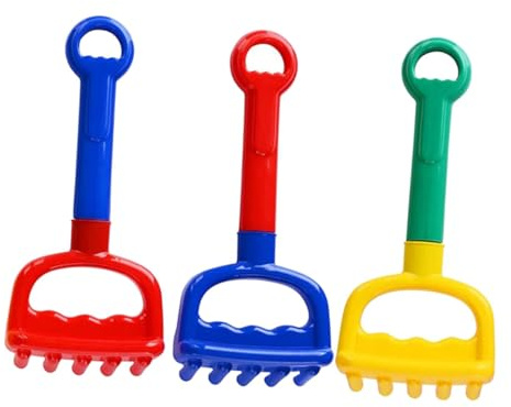 Warmhm 3 Pièces Râteau De Plage pour Enfants Jouets De Sable Pelle Jouets De Plage pour Tout-Petits Râteau De Plage Râteau à Sable pour Enfants Toys De Sable PP