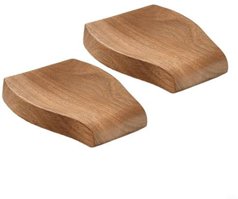 Sandyseptember Lot de 2 repose-cuillères en bois pour garder les ustensiles de cuisine à portée de main et les comptoirs de cuisine organisés en bois durable