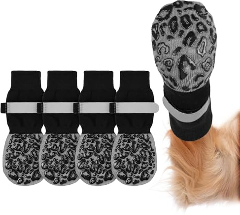 Adiwo Hundesocken Anti Rutsch, 2 Paar Hunde Socke, Hundeschuhe Mit Verstellbaren Riemen, Hundeschuhe Pfotenschutz Outdoor Inneneinsatz, XS