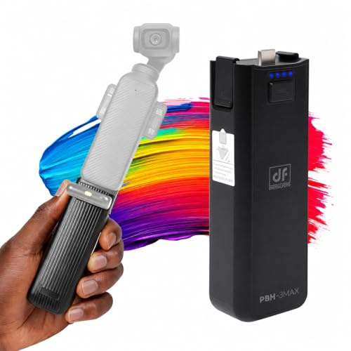 Impugnatura Batteria con Connessione Microfono per DJI Osmo Pocket 3/4/4P | 5000mAh Full-Decoding Power Handle, Connessione Microfono, Type-C Data Transfer e 1/4 di Pollice Thread
