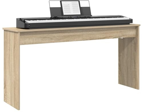 vidaXL Soporte para Teclado Roble Sonoma 130 x 32 x 64 cm, Soporte de Teclado Rectangular Moderno, Mueble Musical Duradero para Colocar Instrumentos en casa y Ayuda para la práctica