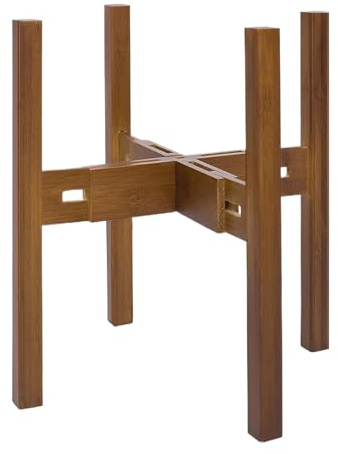 Générique Support pour en bois – Largeur réglable pour pots de 20 à 30 cm | Porte- d'intérieur - tabouret de fleurs moderne salon terrasse jardin balcon, décoration en bois véritable