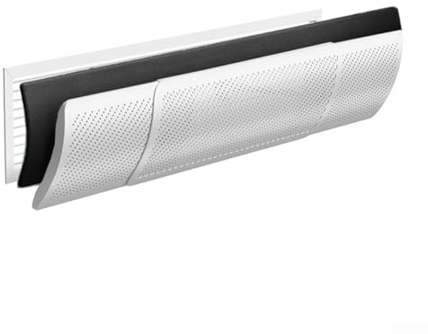 Adjustable AC Air Deflector with Carbon Filter, Extendable 58.5-95.5cm Central Air Conditioner Windshield for Ceiling Vents, Easy Install No Tools Required