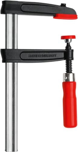 BESSEY Temperguss-Schraubzwinge TPN10BE, Spannweite 100 mm Ausladung 50 mm, Stabile Hohlprofilschiene mit Riffelung, Gewicht 0,26 Kg