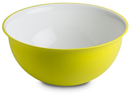 Omada Design Schüssel für Pasta und Salat (6,5 Liter), Schüssel aus Polypropylen und integrierten antimikrobiellen Mitteln eliminiert Bakterien und Pilze. Made in Italy Linea Sanaliving Weiß Säuregrün