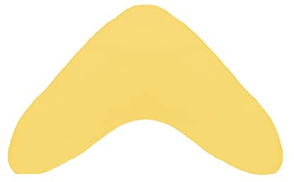 Dukal | Bumerangkissen/Lesekissen + Bezug aus hochwertigem DOPPEL-Jersey (100% Baumwolle) | Farbe: gelb