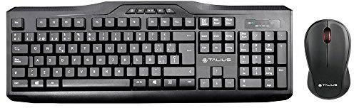 Talius KB-6001 Combo Teclado y Ratón Inalámbrico para Windows, 2,4GHz Inalámbrico, Ratón Compacto, disposicion QWERTY español-Negro