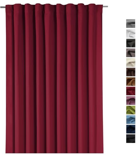 heimtexland ® Verdunklungsvorhang XXL Dekoschal Verdunkelungsgardine Thermogardine HxB 245x275 cm Kälte- und Wärmeisolierung Vorhang Bordeaux rot Typ139