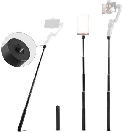 Gimbal Extension Pole, ZHIYUN 29 Varilla de extensión Gimbal Estabilizador Selfie Stick Trípode 1/4 Rosca Polo de Mano para cámara de acción Smooth/5S AI/5/Q3/Q4/GoPro Vlog Pocket/Go 2 EVO dji OM 4