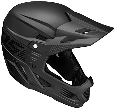 Mongoose Title Full Face Helmet, Large, Durable ABS Shell, Chin Guard, Full Coverage Padding, Vents for Airflow, Pivoting Visor, Goggle Strap Channel, BMX and Mountain Bike Helmet for Adult or Teen