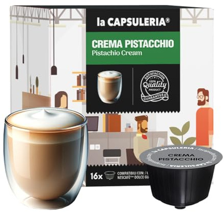 CREMA DE PISTACHO (48 Cápsulas) compatibles con Dolce Gusto | Pack 48 cápsulas (3 x 16) | Crema de Pistacho dulce, cremosa y aromática, para una pausa golosa y diferente