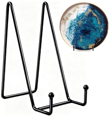 TAIANJI Bilderrahmen Ständer, 2 Pcs Stück Aufsteller Tellerhalter 15cm Display Book Schwarz Ständer kartenständer für Tabletop Foto Teller und Bücherbild