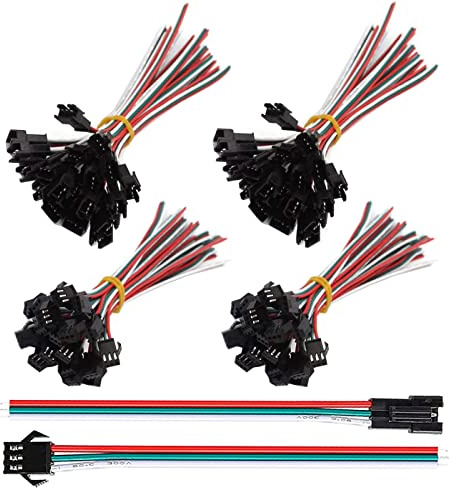 HUAZIZ 30 Pairs 15cm JST SM 3-Pin Plug Maschio a Femmina Cavo El Cavo Adattatore, 22 AWG JST 3-Pin Adattatore Micro Elettrico Spina Connettore Maschio e Femmina