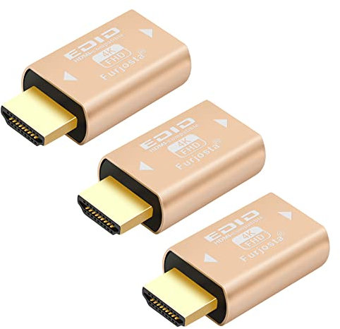Furjosta Edid-Emulator-Adapter (5Generation), HDMI kompatibel mit Mac Thunderbolt auf HDMI-Switches/Extender/AV-Receiver/Video-Splitter 4K-3P