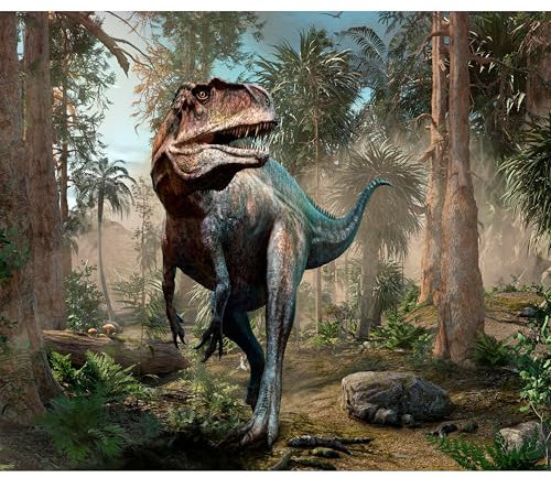 murando - Fototapete Premium-Vlies Dinosaurier 350x256cm - Foto Tapete Wohnzimmer Moderne Vliestapete XXL Wandtapete Motivtapeten Bildtapete 3d Effekt Wand Dekoration Dschungel Tyrannosaurus 3D Effekt