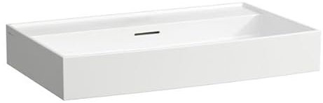 LAUFEN Kartell Aufsatzwaschtisch, ohne Hahnloch, mit Überlauf, 800x460mm, H8163367161091, Farbe: Schwarz Matt