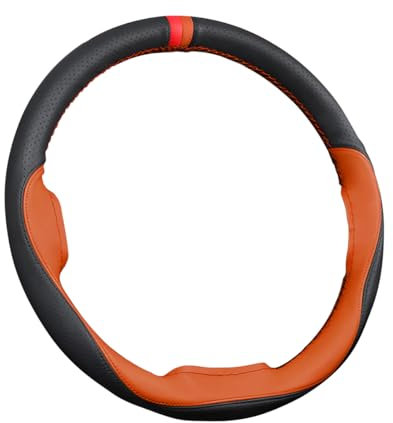 JNNJ Funda Volante Coche, Cubierta De Volante De Cuero De Microfibra, Cubre Volante Sport Antideslizante Transpirable, Funda Volantes Coche Universal para Todos Los Volantes Estándar(Marrón)