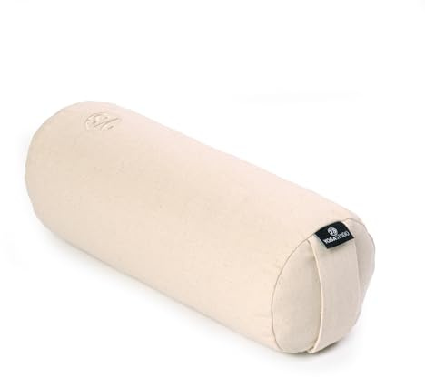 Yoga Studio Bio-Buchweizen-Mini-Nackenrolle, perfekt für Yoga und Rückendehnung, 32 x 12 cm (Ecru)