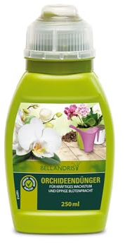 Bellandris Orchideendünger- Einfache Anwendung, Spezialnahrung für kräftige Orchideenblüten, unterstützt Wurzelstärke und -wuchs - 250ml