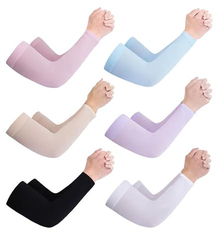 Lot de 6 paires de manchons solaires d'été Protection avant-bras et manches longues pour femmes Couvertures de tatouage et bandages de coude pour hommes