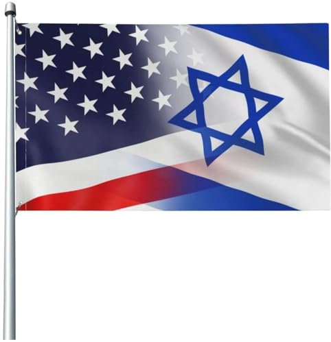 Keuyeo American I Stand Israel-usa-Flagge, Einseitig Bedruckte Amerikanische Israel-nationalfreundschaftsflagge Für Den Garten Im Freien