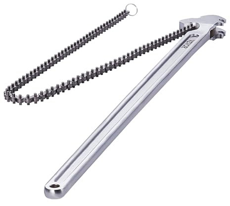 VEVOR Clé Serre Tubes à Chaîne 121,9 cm, Tuyau à Tube Capacité 34 cm, Clé de Plomberie Réversible CRV, avec Mâchoire Haute Résistance et Poignée Ergonomique pour Conduites d'Eau, Réparations Auto