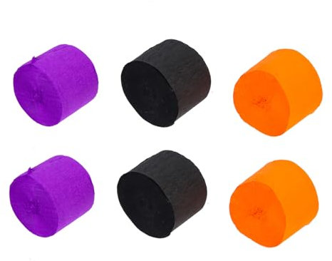BELLIFFY 6 Rollen Krepppapier Luftschlangen Halloween Hänge Dekoration Diy Bastelbedarf