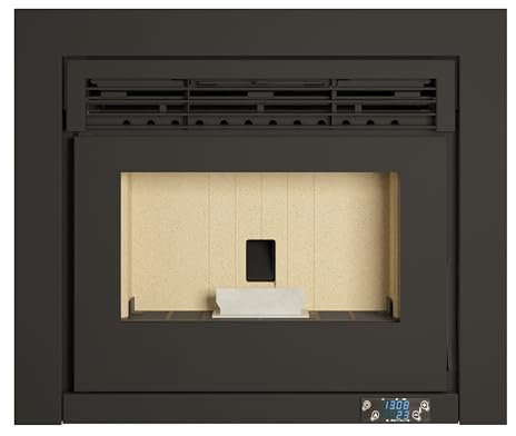 TJ - Insertable de Pellets ORIÓN 8 para Calefacción de Aire 8,5 kW Rendimiento 90-94% Volumen 195 m3 Salida de Humos 80 mm Depósito 13 kg