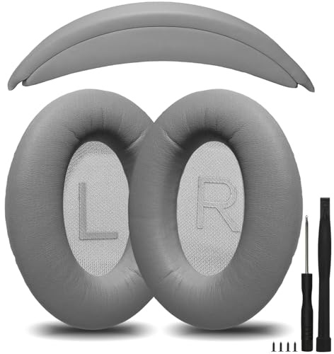 Nullmini Replacement Ear Pads Cushion for Bose QuietComfort 35 45 QC35 QC35ii QC45 Headphones Earpads Earmuffs Headband (gray)