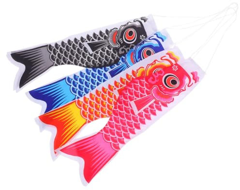 Parliky Einzigartige Japanische Karpfenfischflaggen 4er-pack Rot/schwarz 55 Cm Dekoration Für Den Außenbereich Hofdekoration
