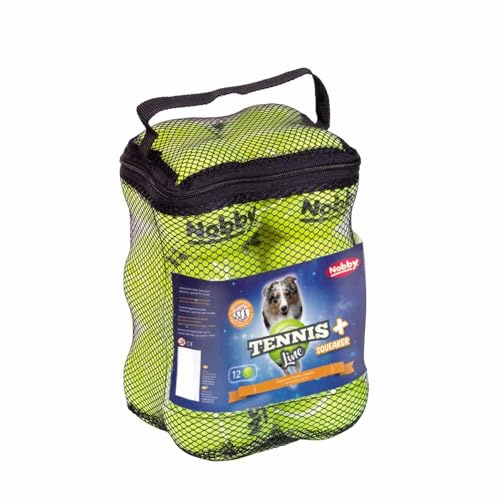 Nobby Tennisball mit Squeaker Sortiert S 5,5 cm, 12er Netztasche