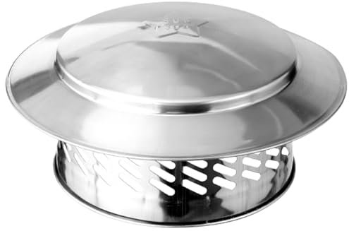 Regenhaube aus Edelstahl, Kaminhaube, 200mm Schornsteinabdeckung Runder Regenhut, Regenhut Abdeckung für Kaminrohr Ofenrohr, Regenschutz für Dachschornsteine für alle Arten Schornsteinen