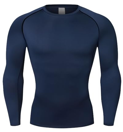 NuCamper T-Shirts de Sport Homme Compression, Compression à Manches Longues pour Homme, Baselayer Manches Longues Séchage Rapide pour Course à Pied Sports Cyclisme Gym Entraînement