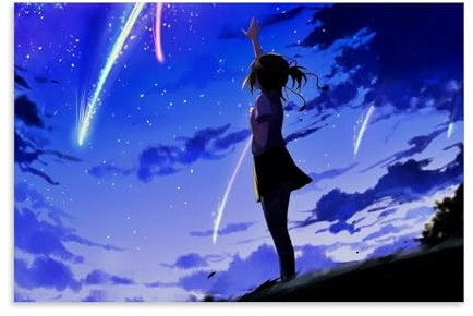 Póster de dibujos animados de película de anime Kimi No Na Wa Art Po Pintura Decorativa Lienzo Arte de Pared Salón Póster Dormitorio Pintura, Arte de Pared Impresión de Imagen Moderna Decoración de