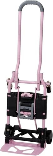 JKELPV Transportkarre Zusammenklappbarer Sackkarre und Wagen mit Mehreren Positionen, 300 Pfund. Gewichtskapazität, Pink Multifunktionskarre