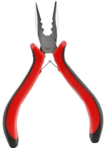 Rtxbvg 1 Pack of 45 Steel Beads Crimper Tools for Jewelry, Press Pliers for Jewelry Making, Red