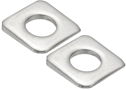 PATIKIL 2pcs Rondelle Quadrate Smussate M18, 18x40mm Rondelle Quadrate Smussate Con Angolo Mancante Piastra Di Supporto Cuscinetto Spaziatore Piatto Acciaio Inox 304 Per Bulloni Cuneo Dado