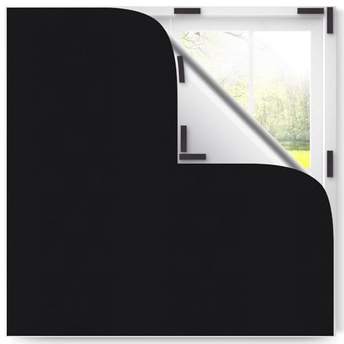 Inwee Fenster Verdunkelung Magnetisch 100% Lichtabschirmend, 300x145cm Verdunkelungsrollo ohne Bohren,Innen Sonnenschutz Fenster Abdunkeln,Hitzeschutz Verdunklungsstoff für Dachfenster, Reise
