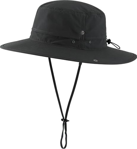 JAOAJ Cappello da Sole Uomo Boonie Estivo Pescatore Safari Cappello Anti UV Tesa Larga Mesh Traspirante Bucket Hat Impermeabile Leggero Pieghevole
