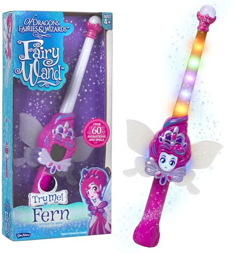 Interactive Light-Up Fairy Wand with Colour Screen, Fairy Wings & 60+ Spells and Animations | Lights & Sounds | Talking Fairy Guide | Christmas or Birthday Present For Girls & Boys | Age 4+