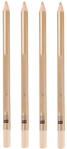 Lápiz Corrector de Maquillaje Blanco 4 Piezas de Madera | Cobertura Puntual para Ojeras y Marcas, Formato Portátil, Adecuado para Viaje y Viaje de Negocios Estilo Aleatorio