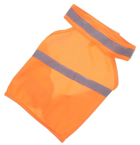 HANABASS Reflektorweste Hund Fluoreszierend Orange Atmungsaktiv Leicht Sicherheitsweste für Sommer Spaziergänge Joggen Wandern S