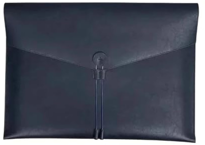 Sac à documents en cuir PU A3, organiseur de fichiers for papier à dessin, porte-documents, sac à dossiers en cuir, enveloppe à pression de qualité, sac A3(Black)