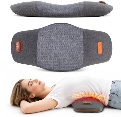 Masseur Lombaire et Sciatique, 3 En 1 Thérapie du Dos, Massages Vibrants à Courbure Dorée, Allongée et Élargie, Cadeau pour la Nuque, les Épaules et le Dos
