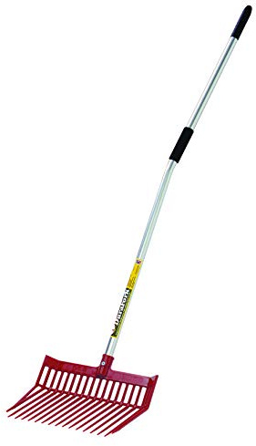 Little Giant DuraFork Pitch Fork (Red) Durable Polycarbonate Stable Fork with Angled Tines w/Ergonomic Handle (Item No. PDFERED)